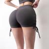 Shorts de Yoga de Verano con Cordón de Tres Puntos Transfronterizos de Cintura Alta para Adelgazar Caderas, Ajustados para Correr, Deportes, Pilates, Pantalones Cortos Hot para Mujeres