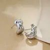 Brincos de Ouro 18K Nós Design de Nicho Brincos Trançados Design Simples Normcore Acessível de Luxo Transfronteiriço Brincos Franceses
