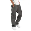 Pantalones casuales deportivos rectos para hombre transfronterizos de Amazon AliExpress, nuevo diseño multibolsillos, color liso de Wish, talla grande, cordón, longitud larga