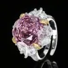 2025 Explosivo Novo Joias Huabi Fundo de Cobre Banhado a Ouro Corte Rosa Suit de Luxo Leve Pedra Feminina 14mm Atacado