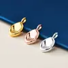 Plata de ley s925 chapado en oro ins colgante ovalado liso e irregular accesorio para pulsera de cristal DIY collar cadena para clavícula