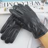 Luvas Térmicas com Tela Sensível ao Toque para o Inverno, Modelos Masculinos e Femininos, Espessadas e Forradas com Lã, à Prova de Vento e Frio, Luvas de Couro para Ciclismo de Motocicleta ao Ar Livre Venda por Atacado