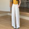 Pantalones Casuales de Pierna Ancha Rectos de Cintura Alta Adelgazantes con Textura de Longitud al Suelo, Estilo Perezoso de Terciopelo de Acetato, Nuevo Estilo Verano 2026 para Mujer