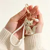 Llavero de animal zorro con diamantes de imitación de alta gama, lindo, creativo, transfronterizo, para coche, bolsa, teléfono, colgante de animal, regalo