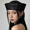 Gorra Azul Marino Bordada Europea y Americana Cosplay Uniforme de Policía Femenino Sombrero de Otoño e Invierno para Actuación Circunferencia de Cabeza Grande Sombrero de Marinero Japonés para Mujer