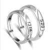Anillos de Pareja S925 Plata de Ley Chapada 5201314 Transfronterizos, un Par de Anillos para Compartir el Río del Amor, Anillo de Pedida, Regalo de San Valentín