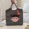 HINEZHA Moda de celebridad de Internet bordado de tendencia bolsa de compras de nailon transfronteriza casual para todo combinar bandolera para ir al trabajo