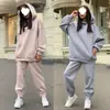 Sudeste Asiático Otoño e Invierno Talla Grande Holgado Casual Elegante Color Sólido Sudadera con Capucha Conjunto Deportivo Comercio Exterior Dropshipping
