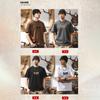 Camiseta de Peso Pesado de Hilo Doble de 32 Hilos Retro Americana para Hombre de Verano de Manga Corta a la Moda con Estampado de Letras Top de Media Manga para Hombre Gris Oscuro