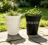 Maceta de plástico para plantas suculentas en blanco y negro, simple, para balcón, maceta de plástico poligonal para exteriores