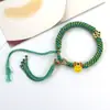 Pulsera Thangka Estilo Tíbet con Cinco Deidades de la Riqueza, Pulsera Tejida a Mano con Tara Verde y Cinco Santos, Pulsera Caja Gahu