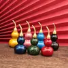 Calabaza Pintada de Latón Color Piedra de Sangre, Calabaza de Siete Colores Pintada a Mano, Pieza Decorativa para Entrada de Sala de Estar, Adorno Artesanal de Boca Abierta