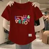 Stock de Liquidación de Comercio Exterior Transfronterizo Ropa para Madres de Comercio Exterior Top de Manga Corta con Hombro Normal Camiseta Corta para Mujer Verano Ajuste Delgado Camiseta Elegante