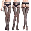 Nueva red de pesca antienganches sexy transparente hueca por los cuatro lados Medias para mujer Calcetines de liga abiertos para mujer Jacquard Liguero