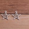 Colgante pequeño personalizado de 2 colores Colgante de doble estrella de cinco puntas DIY Accesorios de joyería de aleación al por mayor 21*23mm