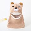 Sombrero infantil Sombrero Lei Feng invierno bufanda de una pieza gorro de Navidad gorro de punto con cara de oso lindo forrado de vellón sombrero cálido