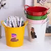 Porta-canetas em estoque do fabricante, Balde de gelo pequeno de arte em ferro vintage, Balde criativo para batatas fritas para café, Armazenamento para material de escritório e pincéis de maquiagem