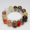 Pulsera de cristal blanco fantasma de mil capas natural para mujer, cristal verde fantasma limón, cristal verde para el cabello, pegamento de cristal, flor, pulsera Super Seven al por mayor