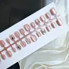 30 piezas de uñas de mano usadas con lunares de ola negra, parche de arte de uñas acabado desmontable