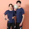 Camiseta de secagem rápida com gola redonda, roupa de trabalho de manga curta para grupo empresarial masculino, roupa de trabalho em grupo, camisa publicitária para esportes ao ar livre, logo impresso