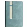 Cuaderno de aspecto elegante con ranura para bolígrafo, Bloc de notas de trabajo de oficina de cuero texturizado personalizado con logotipo impreso