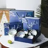 Cerámica de Alta Calidad Vajilla Tazón y Plato Cerámico Set de Caja de Regalo Apertura de Negocio Regalo de Negocio Regalo de Acompañamiento Creativo Tazón de Arroz