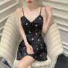 Camisón sexy de verano para mujer, pijama de seda helada con tirantes, estampado Pure Desire y almohadilla para el pecho, 2024