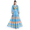 Ropa de mujer transfronteriza europea y americana, AliExpress TKV, cintura ceñida, acampanado, elegante vestido estampado