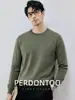 [Aquecimento por Infravermelho Distante] Lã de Ovelha de Luxo Leve Quente de Inverno Gola Redonda Masculina Tricô Confortável Tricô de Modal
