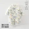 Mameluco acolchado de otoño e invierno para bebé niña, mameluco de oso calabaza, engrosado y cálido para recién nacidos, ropa para niños Anyang