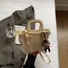 Bolso de Mano para Mujer Moderno y Sencillo 2026 Primavera Nuevo de Moda Elegante Color Sólido Bolso Cruzado Tipo Cubo