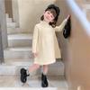 Vestido Suéter para Niña Moda Otoño e Invierno 2025 Año Nuevo Engrosado Cuello Alto Faldita de Punto para Abajo Ropa de Año Nuevo