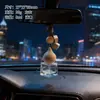Frasco de Perfume para Carro de Vidro de Alta Transparência Frasco Vazio com Tampa de Madeira de Faia Sólida Frasco Plano para Óleo Essencial Acessórios para Carro Direto do Fabricante