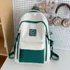 Nova Mochila Escolar 2025 Feminina Cor Contrastante Aluno do Ensino Fundamental Aluno do Ensino Médio Mochila Feminina Grande Capacidade Mochila de Viagem Casual