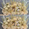 Nuevo arreglo floral de lugar de boda flor artificial decoración de boda fila de flores terminada pasarela camino arte floral boda flor artificial