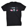 Transfronteiriça Verão 2026 Novo Estilo Manga Curta Estampada Alta Qualidade Camiseta Masculina Design Personalizado com Caveira Colorida Tendência