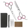 Amazon Best-Seller Transfronterizo Set Profesional de Tijeras de Peluquería, Tijeras Planas, Tijeras Entresacadoras, Herramientas de Peluquería para el Hogar, Venta al por Mayor