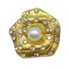 Botones de Perla Incrustados con Diamantes en Forma de Flor, Estilo Retro de Lujo de Gama Alta, Botones Metálicos de Gama Alta, Cárdigan