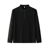 260g Camisa Polo Nueva de Manga Larga con Cuello de Solapa Moda Cuello de Solapa Holgada Polo con Cremallera Ropa de Trabajo para Hombres y Mujeres Estampada