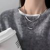 Collar de Acero de Titanio Apilado de Doble Capa Love Snake Bone para Mujer Moda Otoño Invierno 2025 Estilo Japonés y Coreano Cadena de Lana Combinable No Se Desvanece