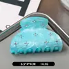 Grampo de Tubarão de Diamante Estrelado de Acetato de Alta Qualidade Grampo de Cabelo Elegante para Mulheres com Pouco Volume de Cabelo Grampo de Cabelo para Meio Preso Versátil Céu Estrelado