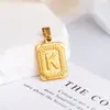 Medalla Cuadrada de Cobre Electroplateado Nueva Europea y Americana Colgante de 26 Letras Inglesas Colgante de Medalla de Oro Hecho a Mano DIY Suministro Transfronterizo Venta al por Mayor