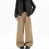 Pantalones de lino sintético ligeros de verano estilo 'old money', holgados de pierna ancha estilo relajado, de pierna recta versátiles casuales.