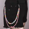 Joyería transfronteriza europea y americana color doble capa moda acrílico ultraligero cadena para pantalones cadena de color caramelo cadena colgante jeans