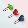 Clips para papel de goma blanda con forma de dinosaurio, los más vendidos transfronterizos, diseño lindo de dibujos animados, marcapáginas de goma blanda engrosada para uso en la oficina