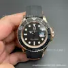 Laojia Yacht Master Bisel Cerámico Yacht Platino Automático Mecánico Hombres Luminoso Resistente al Agua Correa de Goma