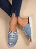 Comércio Exterior Transfronteiriço chinelos plus size femininos 2024 verão novo sapatos femininos estilo europeu e americano com cadarço e bico aberto 43 jardas estação independente