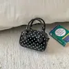2026 Nova Bolsa Feminina Fofa do Mickey Bolsa de Mão Estilo Bowling Texturizada Moderna Bolinhas Bolsa Transversal Boston Feminina