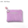 Monedero Colgante de Felpa de Color Sólido Transfronterizo Personalizado, Portatarjetas de Felpa Lindo, Bolsa Pequeña para Guardar Tarjetas Bancarias, Bolsa para Llaves