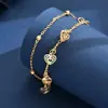 Comercio exterior transfronterizo Accesorios para pies europeos y americanos, regalo de moda para mujer, tobillera de estilo festivo para estudiante, doble capa de oro rosa, flor de rosa